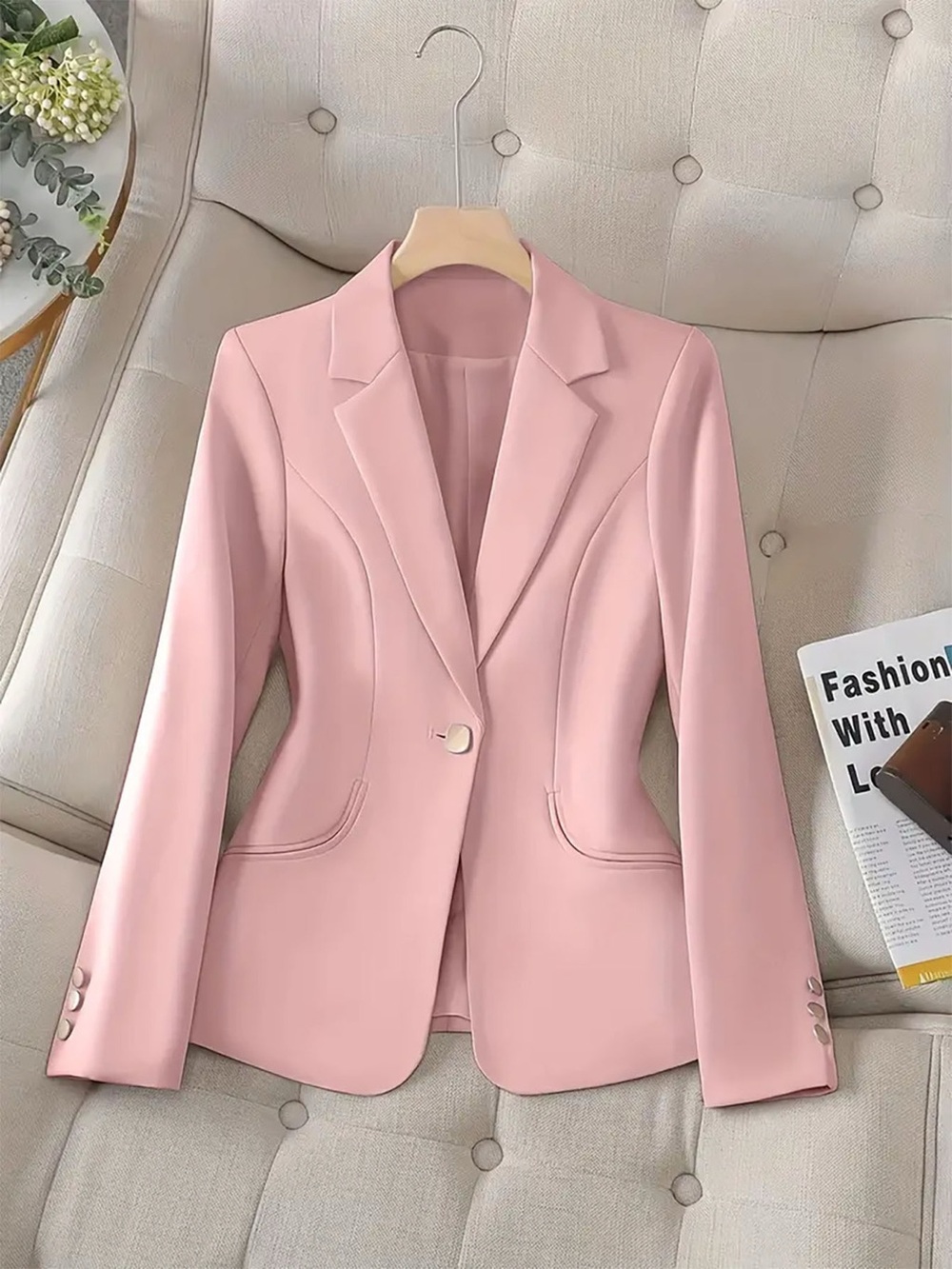 Slim-Fit Single-Button Blazer - Picture 4 of 7